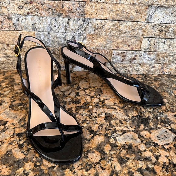NEW STUART WEITZMAN Black Align Stiletto Sandal - Picture 4 of 9